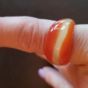 Glass ring.  Orange. HANDCRAFTED